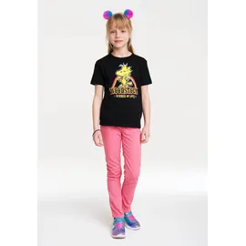 LOGOSHIRT T-Shirt "Woodstock", Mädchen, Gr. 122/134, schwarz, 100% Baumwolle, bedruckt, normal, Rundhals, Shirts T-Shirt, mit süßem Frontprint