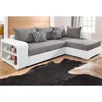 COLLECTION AB Ecksofa »John L-Form«, mit Bettfunktion, wahlweise mit Federkern, grau