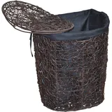 MY HOME Wäschekorb, Rattan-Geflecht, mit Stoffeinsatz und Deckel, Höhe 62 cm braun