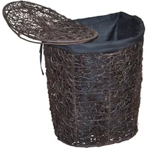 MY HOME Wäschekorb, Rattan-Geflecht, mit Stoffeinsatz und Deckel, Höhe 62 cm braun