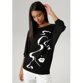 Aniston SELECTED Fledermausshirt in schwarz-weiß | Gr.: 40