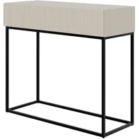 Selsey Konsolentisch mit Schublade, graubeige mit schwarzem Metallgestell, 90
