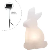 8 seasons DESIGN 8 seasons design| LED Außenleuchte Hase Shining Rabbit 50 cm groß, warmweiß, Dämmerungssensor, externes Panel, Gartenleuchte, Outdoor) weiß