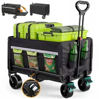 HOMECALL Bollerwagen Faltbar 120L+ schwarz