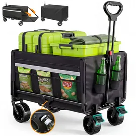 HOMECALL Bollerwagen Faltbar 120L+ schwarz