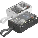 Mars Gaming MPK-10K, Kompakte Powerbank, mit mehreren Ladebildschirmen, 10000 mAh, 22,5 W, Schwarz