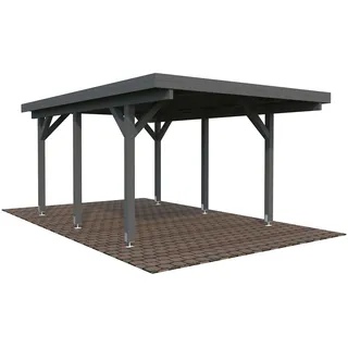 Einzel-Carport 315 x 372 cm Dunkelgrau lackiert