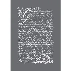 Rayher Siebdruckschablone Vintage Poesie grau