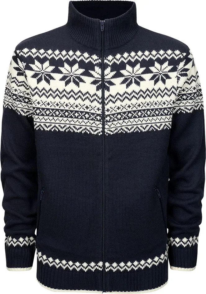 Brandit Norwegian, cardigan - Bleu Foncé/Blanc - M