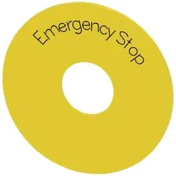 Siemens 3SU19000BB310DA0 Unterlegscheibe für NOT-HALT gelb mit Beschriftung: EMERGENCY STOP - 10 Stück