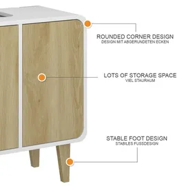 Vicco Waschbeckenunterschrank Arla Weiß/Eiche 60 x 61 cm