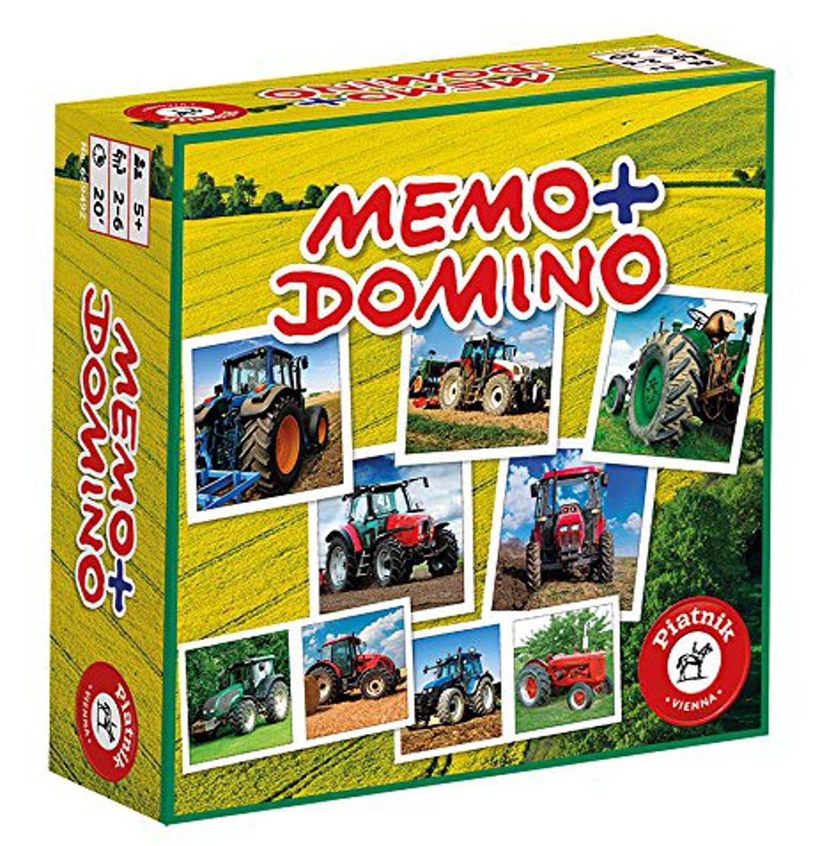 Piatnik 6594 - Kompaktspiel Memo Domino - Traktoren, 12 Jahre to 99 Jahre