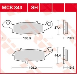 TRW Lucas Bremsbelag MCB843