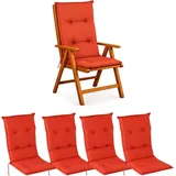 BURI Hochlehnerauflage Hochlehner Auflagen Stuhlauflagen Sitzkissen 117x49x6 Stuhlpolster, (4 St) rot