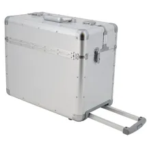 SONOVO Pilotenkoffer XXL Excelsior Aluminium silber ca. 50 x 42 x 25,5 cm 45165 - Silber