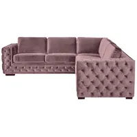 Xlmoebel Ecksofa Rosa Samt Eckcouch Wohnlandschaft Sofa Eckgarnitur Altrosa, 1 Teile, Hergestellt in Europa rosa