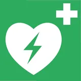 SafetyMarking® Rettungszeichen-Aufkleber Automatisierter Externer Defibrillator (AED) 15 cm x 15 cm