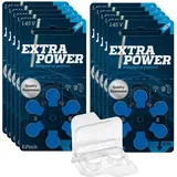 60er Extra Power Gr. 675-10x 6er Blister Hörgerätebatterien PR44 Blau 24600 + Aufbewahrungsbox für 2 Hörgerätebatterien