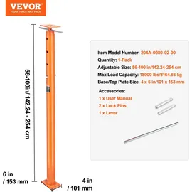 Vevor Wagenheber Stahl 142-254 cm schwarz