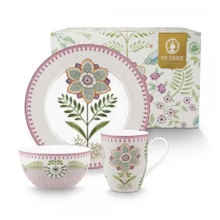 Pip Studio - Frühstücksset Lily&Lotus 3er set Geschirr (43.89 € / )