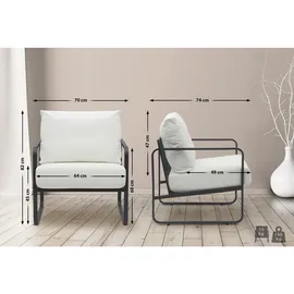 CLP Lounger Manea weiß/Kunstleder
