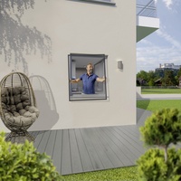Trendline Fliegenschutz-Fenster 120 x 150 cm schwarz/anthrazit kürzbar