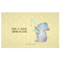 Mr. & Mrs. Panda Handtuch Elefant Seifenblasen – Gelb Pastell – Geschenk, Gästetuch, Reisehandt, (1-St) gelb 50 cm x 30 cm