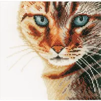 Lanarte Zählmusterpackung Katze Zählstoff Kreuzstichpackung, Baumwolle, Mehrfarbig, 17 x