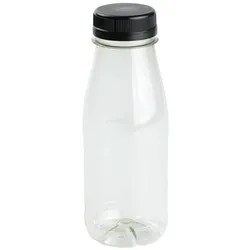 greenbox - rPET-Flaschen 250 ml, klar, Deckel schwarz, 285 St.