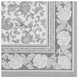 Papstar Servietten "ROYAL Collection" 1/4-Falz 40 cm x 40 cm grau "Ornaments"