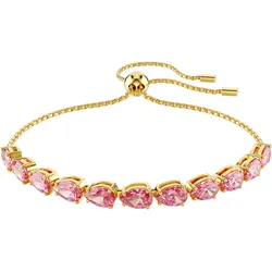 Armband SWAROVSKI "Schmuck Geschenk Matrix Armkette, 5707187", bunt (gelbgoldfarben, pink, pink), Armbänder, Damen, Metall, mit Swarovski Kristall