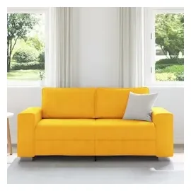 vidaXL Zweisitzer-Sofa Hellgelb 140 cm Cordstoff