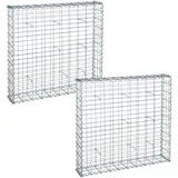 Estexo Gabione Steinkorb 100x100x20 cm 2er Set Draht Wand Gitter Metall