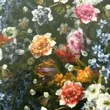 Samtstoff Dekostoff Italian Velvet Samt Blumen bunt 1,45m