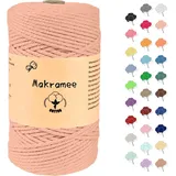 Uvolo Makramee Garn 2mm x 100m, Makramee Baumwollgarn, Baumwollgarn für Blumenampel Basteln, Pflanzenbügel und DIY Handwerk Mit Papierbox ﻿