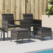 vidaXL Polyrattan Set 3-tlg. grau 313593