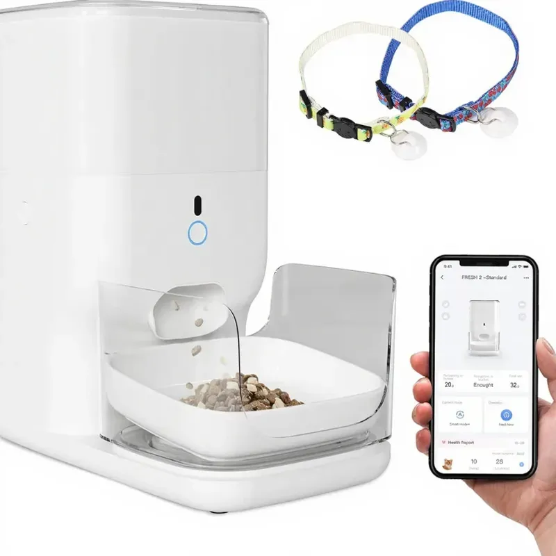 Catlink FRESH 2-F04 KI-Intelligentes Futterautomat, Weiß, individuell einstellbare Portionierung, KI-Überwachung, 4 L Fassungsvermögen, halte Lebensmittel bis zu 20 Tage frisch, unterstützt Offline-Betrieb
