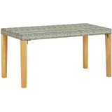 vidaXL Gartenbank 120 cm Grau Poly Rattan und Massivholz Akazie