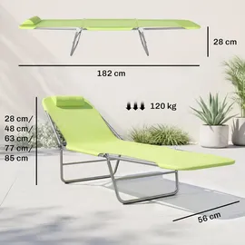 Outsunny Gartenliege 182 x 56 x 25 cm Grün