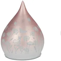 Formano Nachttischlampe Blumenwiese, mit Timerfunktion rosa