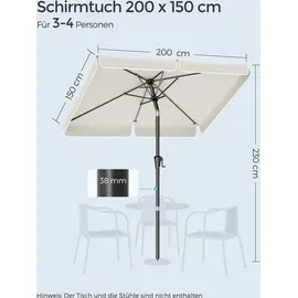 Songmics Balkonschirm 200 x 150 cm Beige