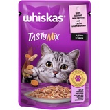 Whiskas Sparpaket Whiskas TastyMix Lachs mit Karotte in Sauce 56 x 85 Gramm Katzennassfutter