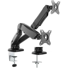 Value Dual LCD-Arm, Tischmontage, Gasfeder, 5 Gelenke, schwarz
