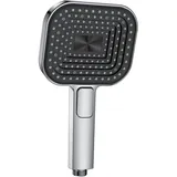 rekovan Duschkopf Wassersparend, Duschbrause Groß 135mm, Handbrause mit Antikalk-Funktion 【Lebensmittelechtes Silikon】【43% Wassereinsparung】, AirMix Brausekopf Dusche mit 3 Strahlarten, Chrom (Ohne Schlauch)