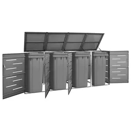 vidaXL Mülltonnenbox für 4 Tonnen 276,5 x 77,5 x 115,5 cm anthrazit