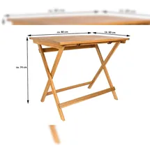 Sam SKARA Klapptisch 80 x 60 x 74 cm Beige