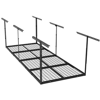 Ergosolid – Deckenregal aus Stahl, stabil, bis 250kg, Schwarz, 244 x 91 cm