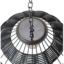 MARELIDA LED Solar Hängeleuchte Lampenschirm Korboptik Solarleuchte Terrasse Balkon