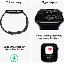 Apple Watch Series 10 GPS 42 mm Aluminiumgehäuse silber Sportarmband denim S/M