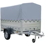 PKW-Anhänger auf Federn 230x125 UNITRAILER GARDEN 230/R KIPP mit BIS-Seiten, H-800-Rahmen und grauer Plane